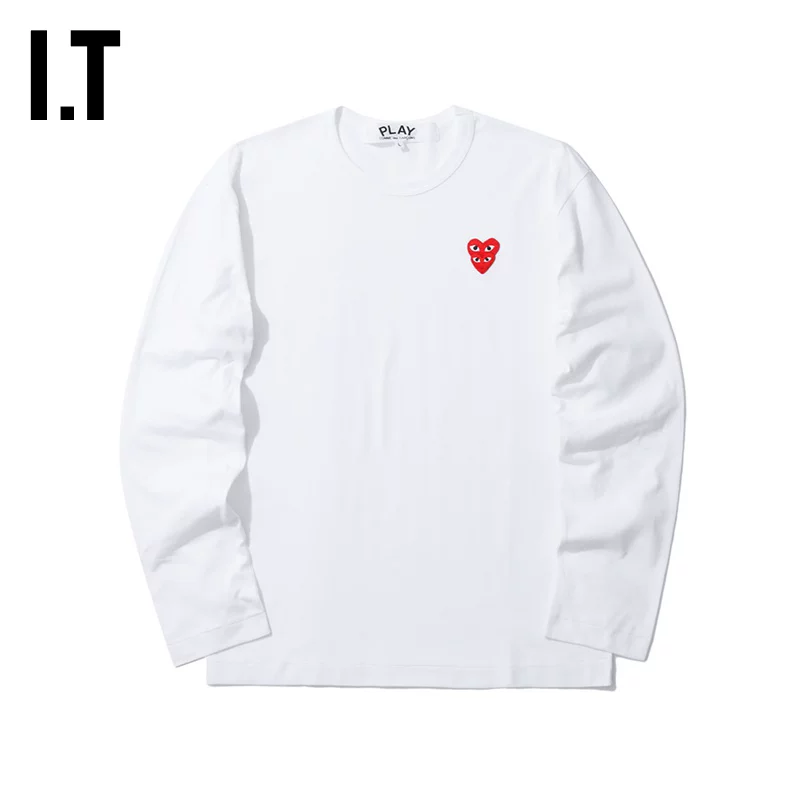 IT CDG PLAY COMME des GARÇONS Rei Kawakubo мужская лонг-сidy футболка с длинными рукавами трендовая любовь шов