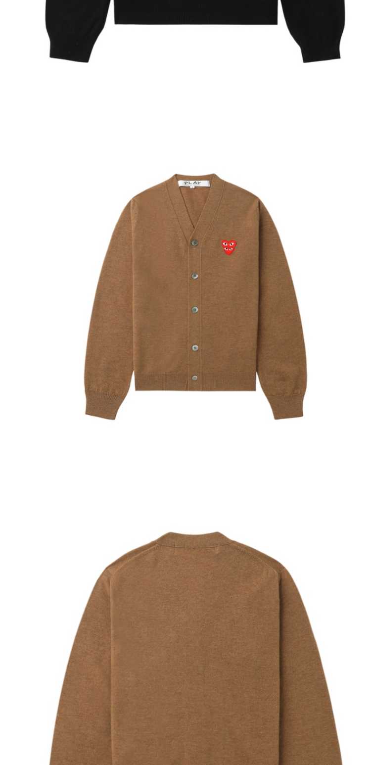 товар из китая it cdg play comme des garcons川久保玲情侣款基础羊毛针织开衫 I.t