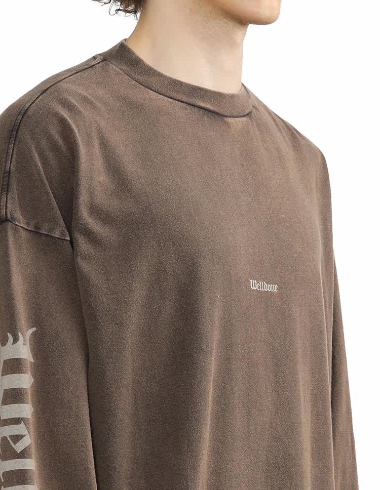 IT We11Done мужской мойка сделать старый длинный рукав Футболка новый тенденция ретро круглый вырез куртка 714UBRMM,                  