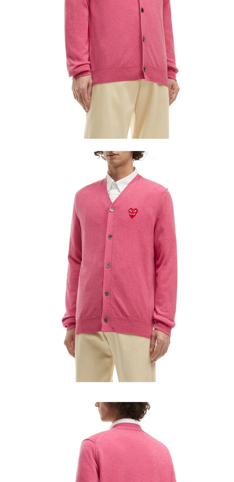 товар из китая it cdg play comme des garcons川久保玲情侣款基础羊毛针织开衫 I.t