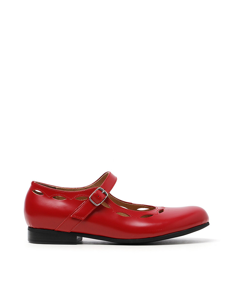 Туфли Мэри Джейн it cdg comme des garcons girl女款玛丽珍鞋复古镂空皮鞋平底鞋