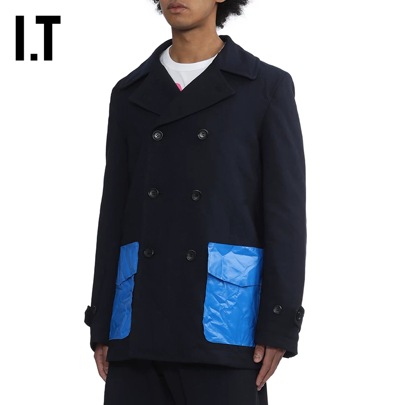 Куртка мужская IT CDG COMME des GARCONS SHIRT из материалов со вставками, двойной валан, лацканы