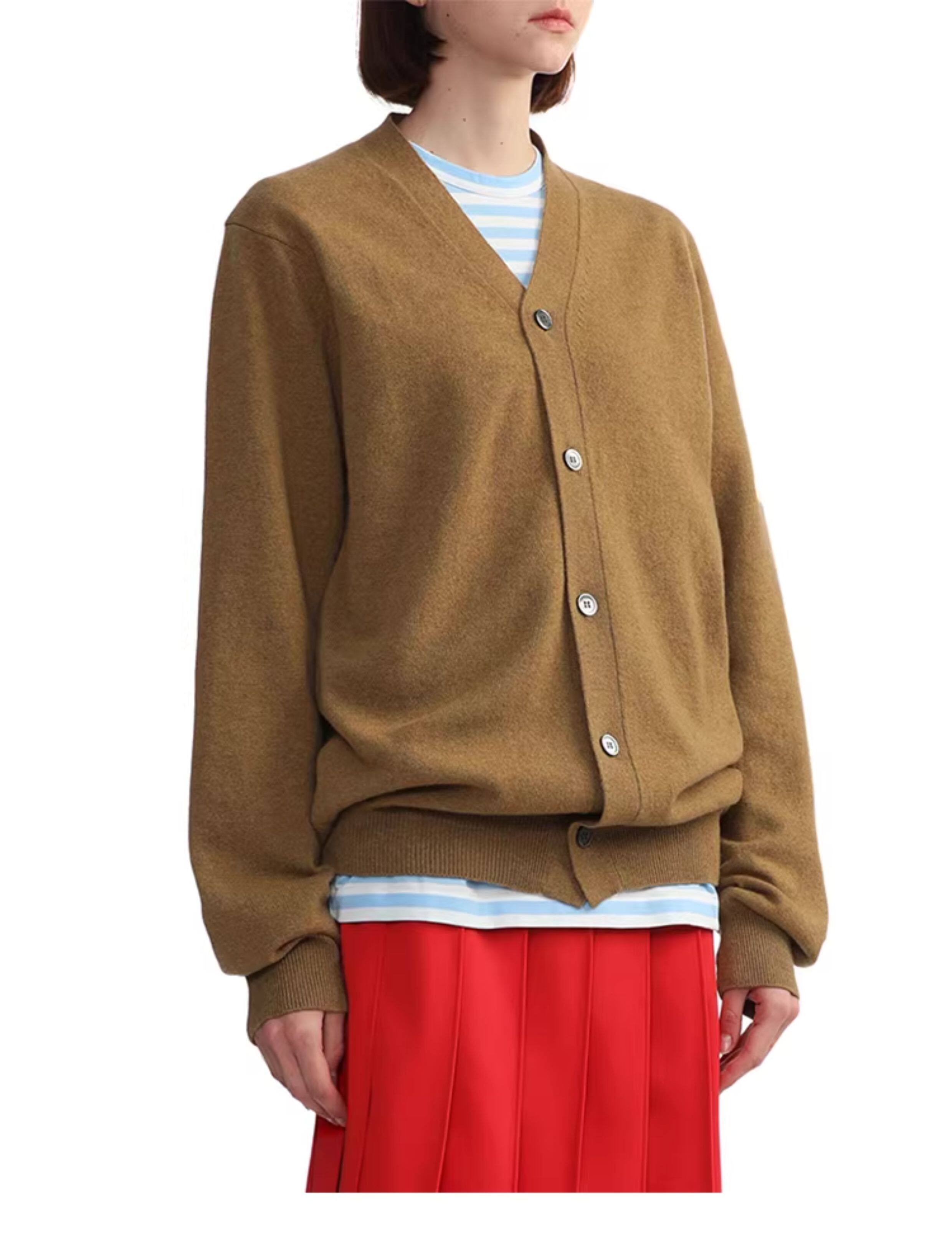 IT CDG PLAY COMME des GARCONСычуань кубо Затянувшись мужской вязание кардиган простой шерсть Рубашка i.t 