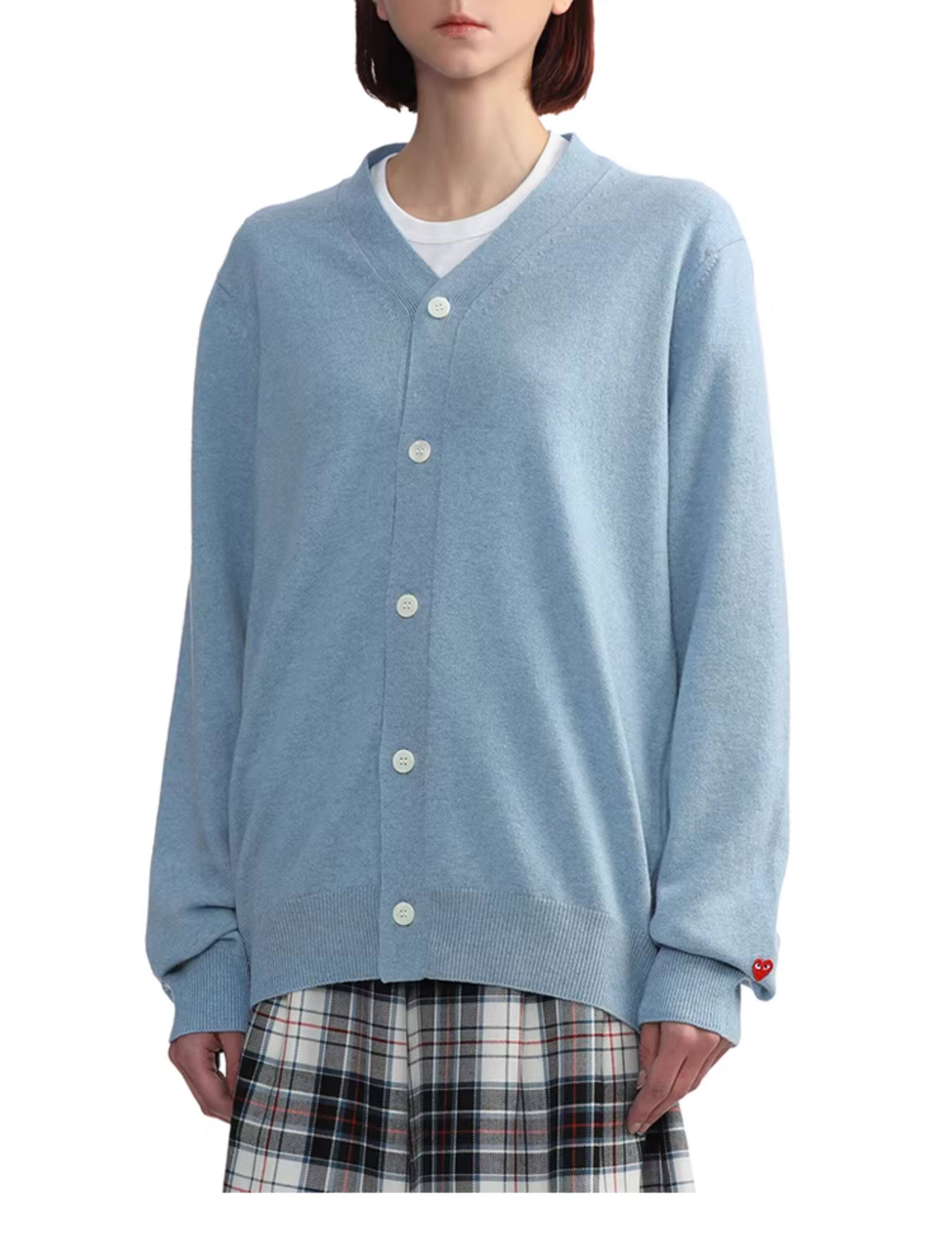 IT CDG PLAY COMME des GARCONСычуань кубо Затянувшись мужской вязание кардиган простой шерсть Рубашка i.t 