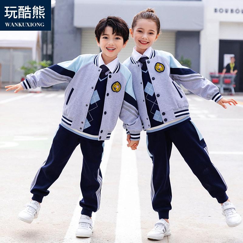 Play Cool Bear Children School Uniform Suit Elementary School Children Sportswear Kindergarten Garden Clothes Spring Autumn Clothes Early School Students Teacher Class Clothes
