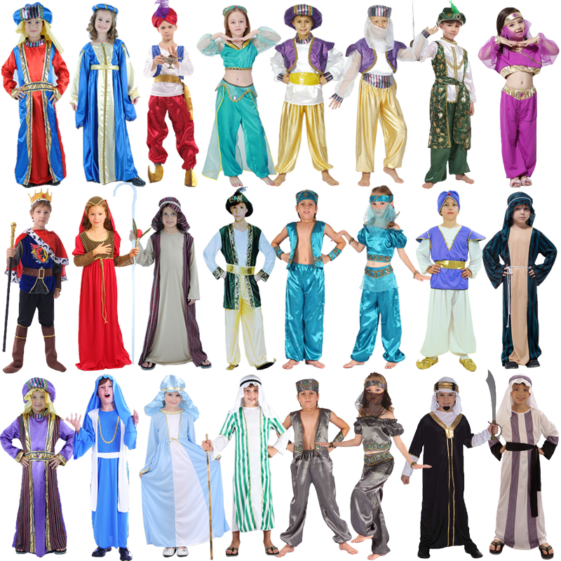 Halloween Children's men and women Indian Aladdin clothes Arab Folk Dance Performance Prince Princess costumes