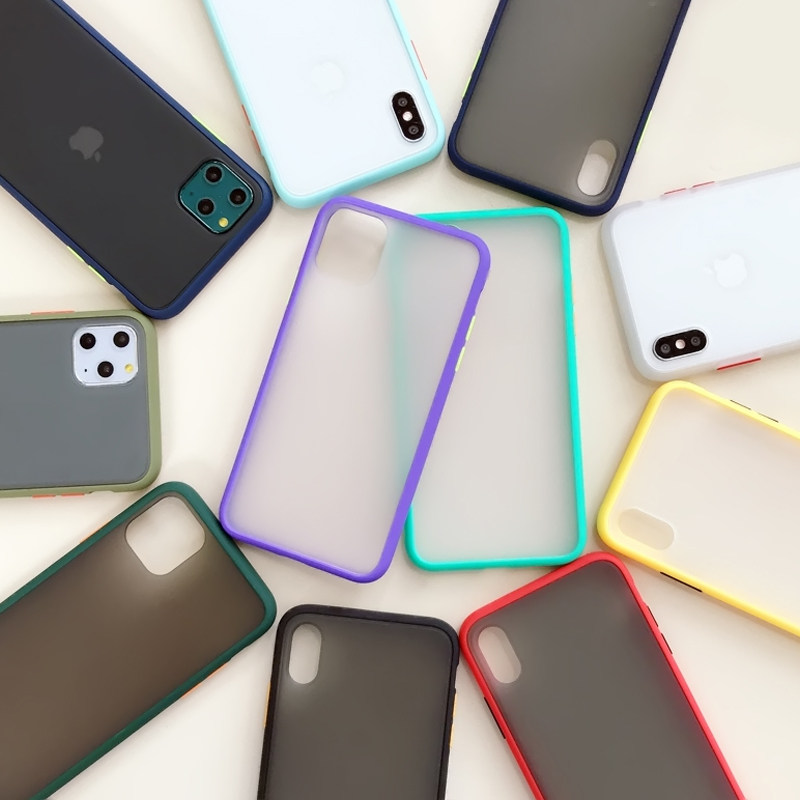 Machine domain is suitable for Apple 11 mobile phone case matte 11pro transparent simple contrast color iphonex skin feeling shell 7 8 all-inclusive drop-proof 7p 8plus silicone xs xr protective cover