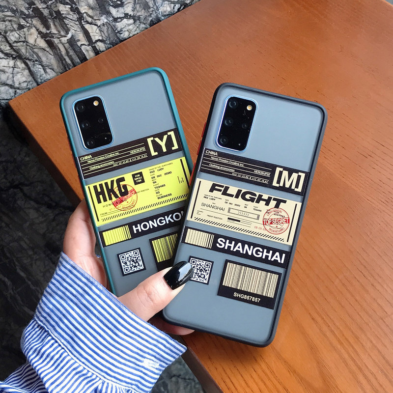 Creative label Samsung note20 mobile phone protective shell anti-fall application s10 frosted soft shell note10 hit color s20 skin sensation note9 8 full package silica gel s9plus