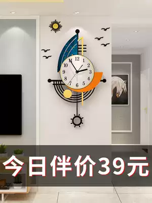 Nordic watch decoration wall clock living room simple creative modern wall art fashion net red household atmospheric clock