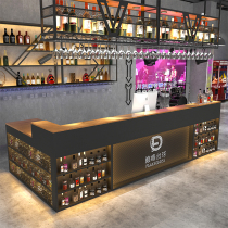 Tavern iron bar bar with corner gymnasium billiards hall retro industrial style high and low table reception desk