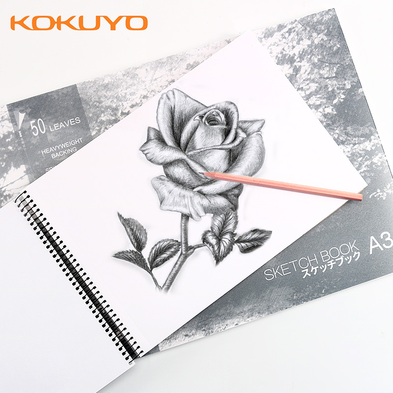Japan Guoyu Sketchbook thickened art drawing paper a4a3 Gouache watercolor painting professional painting book b4 Sketch paper 8k octagonal picture book 16k Children's graffiti white paper Student sketching