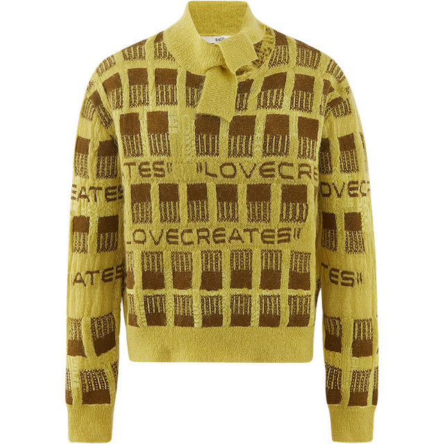 Dazzle Disu Outlet Plaid Jacquard Ribbon Round Neck Pullover Sweater for Women 2D4E4771V