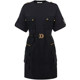 DAZZLE Disu Outlet short-sleeved dress spring and summer black patchwork skirt for women