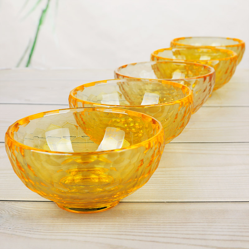 Yellow crystal water supply cup for Buddha cup Tibetan Buddhist supplies water supply bowl for cup holy water cup caliber 8cm pieces