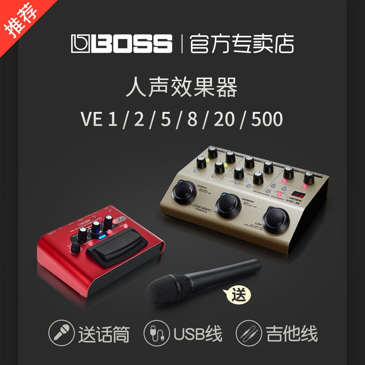 BOSS Roland VE8 VE1 VE2 VE5 VE20 VE500 electric acoustic guitar and vocal effects