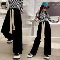 Girls' pants autumn winter wide-leg pants 2022 new Korean version of stylish girls wear extravagant loose and casual pants