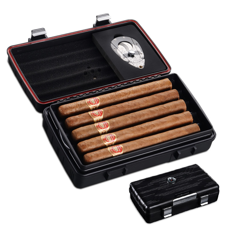 CigarKing Cigar Humidor Portable Humidor Cigar Cutter Set Cigar Case Ten Pack