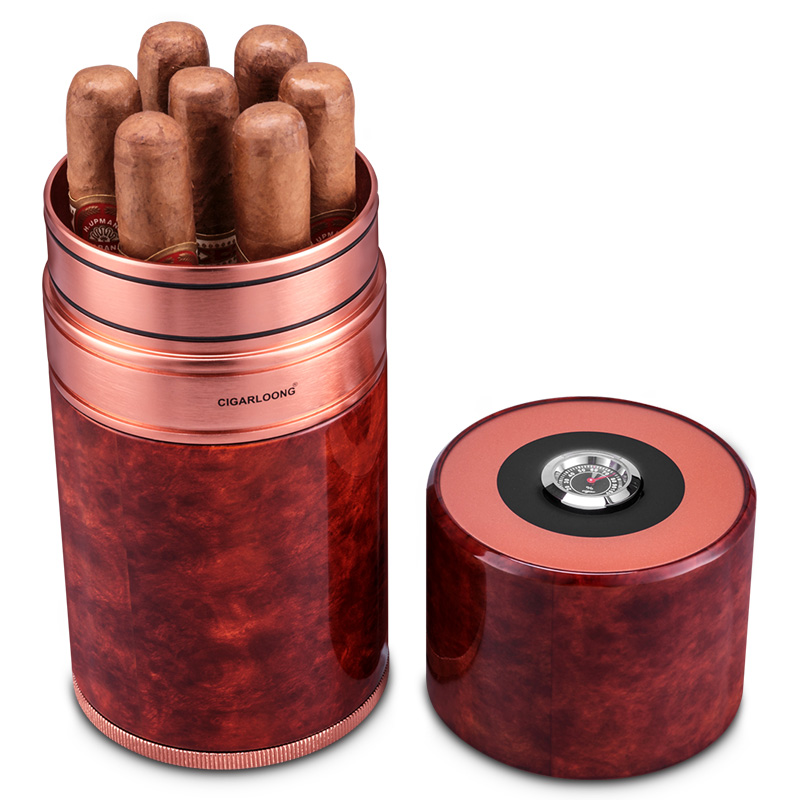 Cigarking Cigar Cylinder Travel Portable Cigar Seal Moisturizer of Thermometer Moisturizer Seven