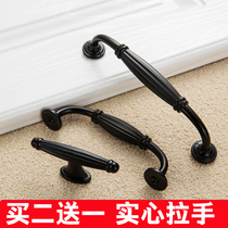 Cabinet drawer small handle Pastoral style black small handle Modern simple solid handle Wardrobe door handle
