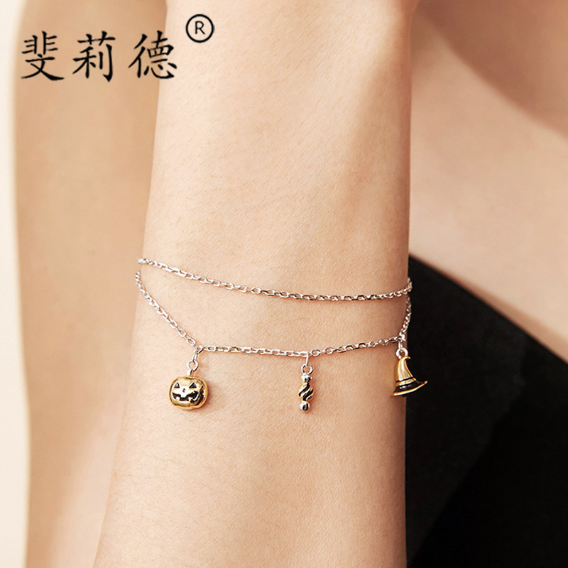 Halloween fun Handmaid's Sins Little crowddesign Korean version of pure silver Woman 2019 new wave thin and minimalist hand decoration