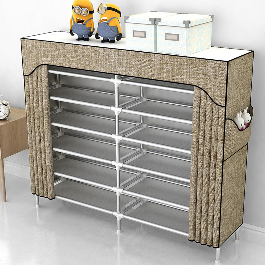 Simple Shoe Rack Shelf Door door Home Interior Good-looking Storage Deviner Economy Type Multilayer Dust-Proof Shoes Cabinet-Taobao