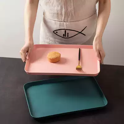Frosted tea tray household rectangular tray living room water cup tea cup Cup tray fruit end plate