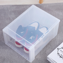 Plastic shoe box aj basketball shoes storage box transparent shoe box shoe cabinet High top Keli dustproof tide black storage shoe wall