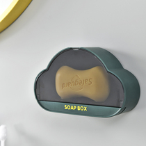 Wall-mounted soap box creative bathroom large household transparent soap box soap tray non-perforated drain waterproof rack