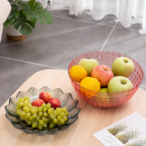 Transparent plastic water fruit tray mesh red modern living room home tea table candy basin New Chinese New Year snack Dry fruit tray Water fruit basket
