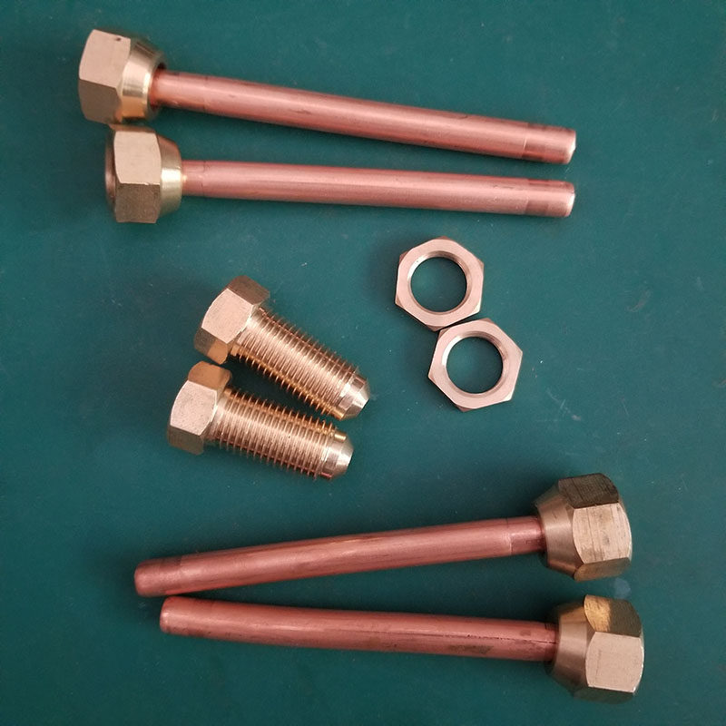High frequency induction heating machine copper fittings screw pipe socket joint nazi sleeve copper ring screw copper coil
