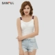 Vest mùa xuân của Sanfu Women Tương phản rộng Vai có gân Slim Slim Vest đáy quần 419648 - Áo vest