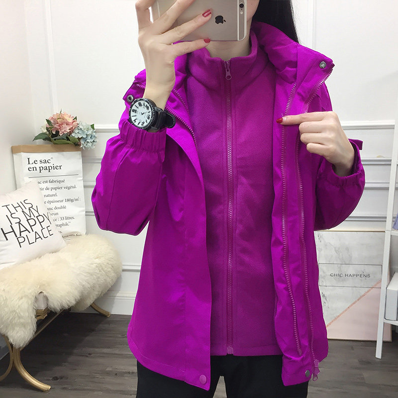 Brand stormtrooper men plus velvet jacket grandma outdoor hiking suit male winter mom three-in-one set female