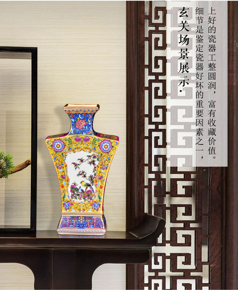 Jingdezhen ceramics colored enamel antique vases, flower arranging rich ancient frame TV ark, sitting room adornment collection furnishing articles