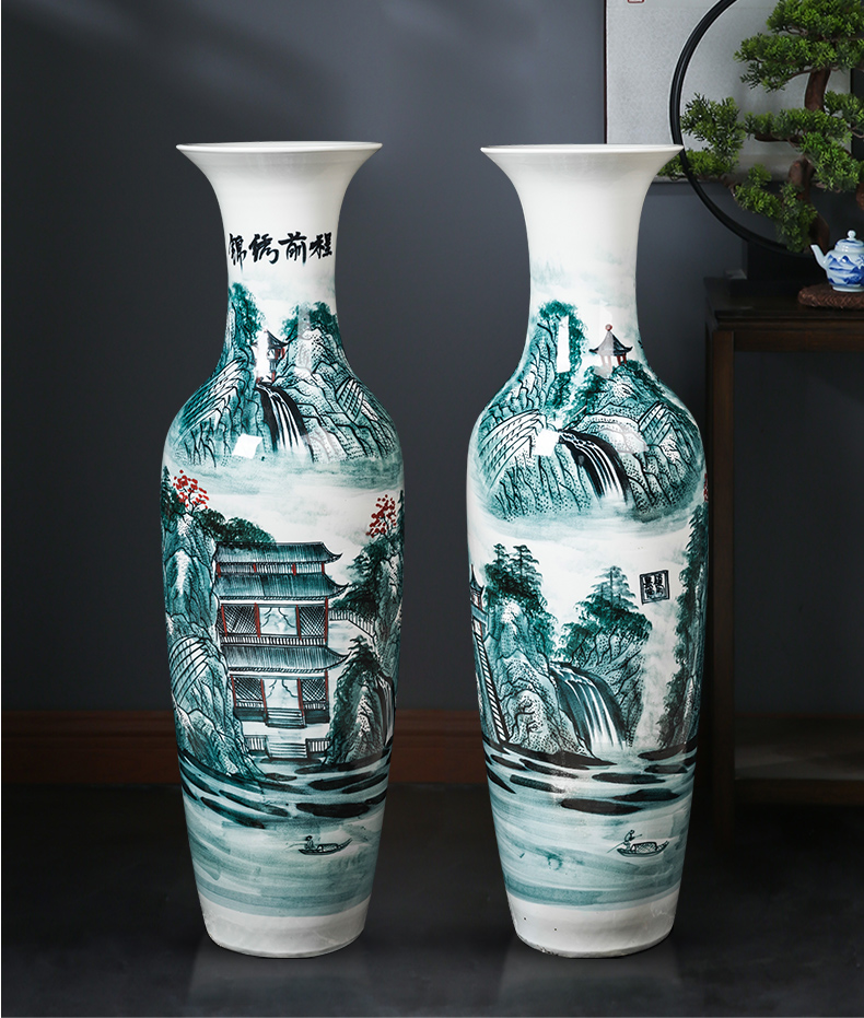 Jingdezhen ceramics hand - made porcelain sitting room be born bright future of the big vase decoration to the hotel TV ark, furnishing articles