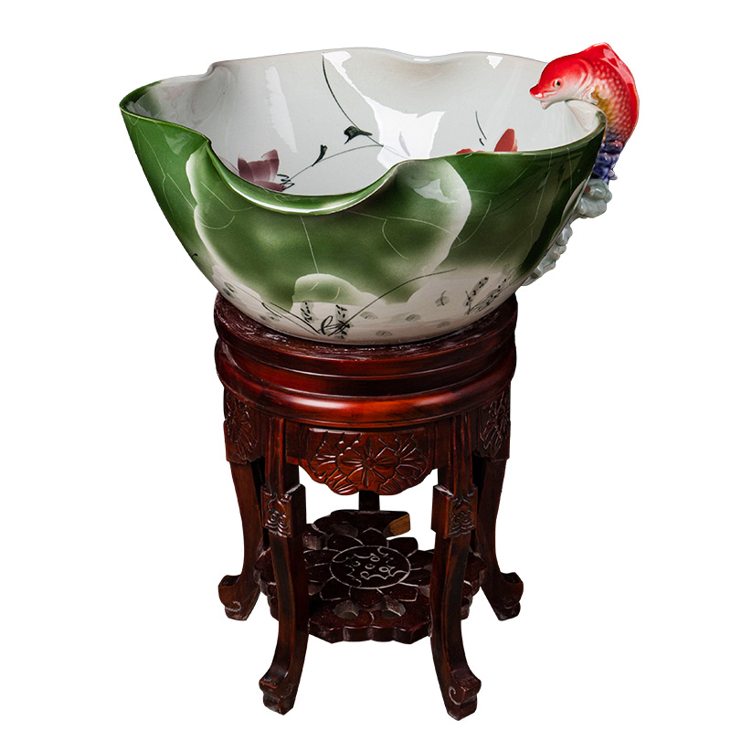 Jingdezhen ceramic aquarium household goldfish bowl sitting room balcony office furnishing articles courtyard water vats fish bowl