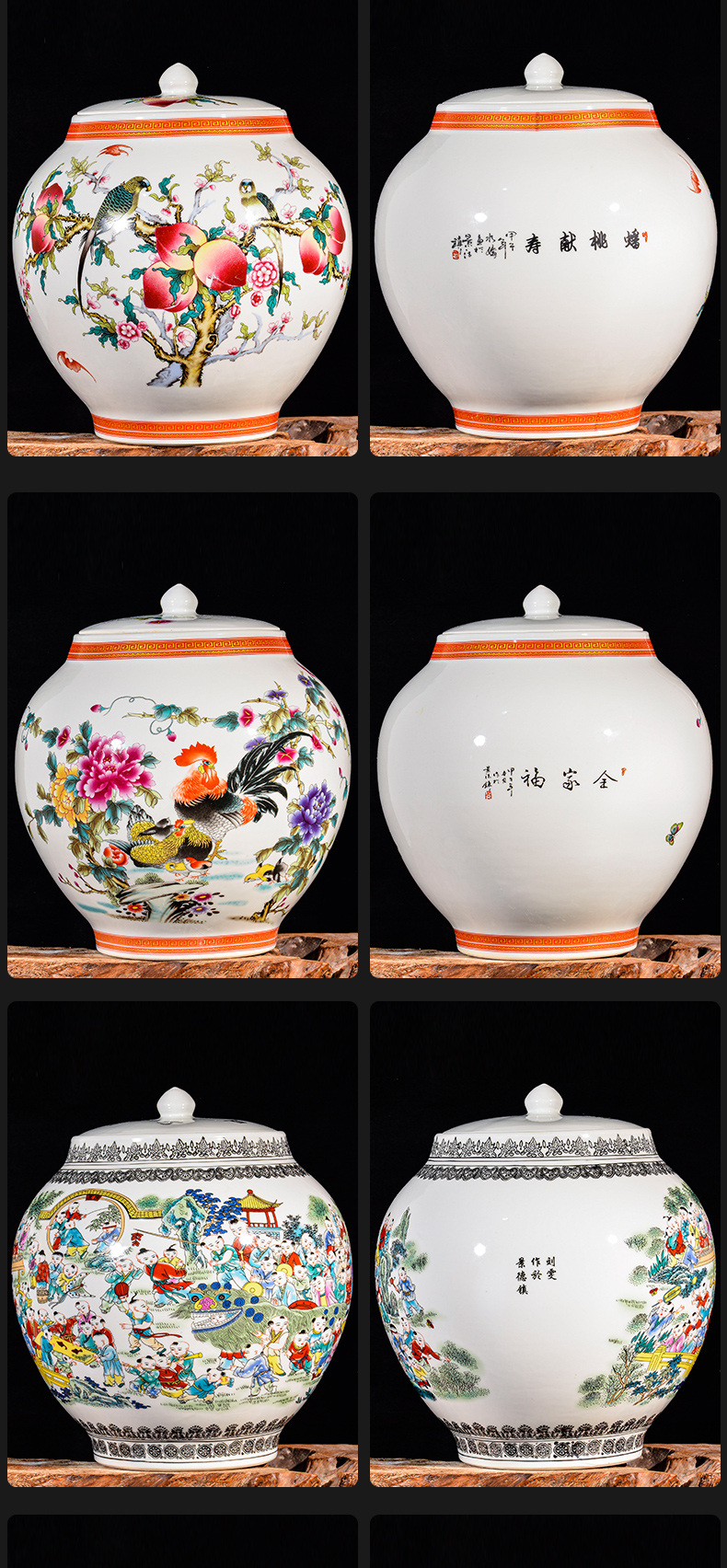 Jingdezhen ceramic blooming flowers vase furnishing articles household act the role ofing is tasted the new Chinese style living room TV cabinet storage tank process