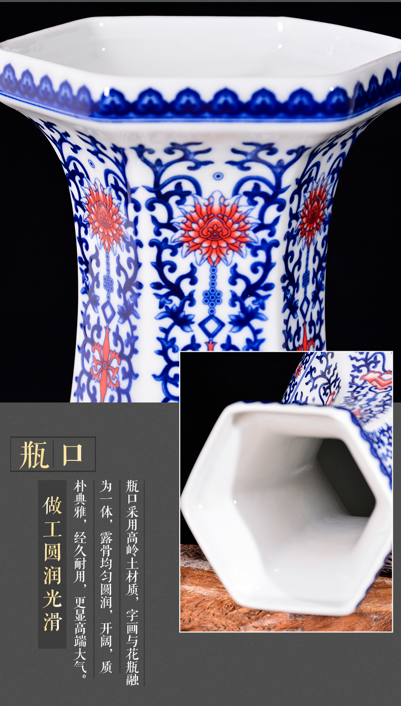 The deer figure of blue and white porcelain vase Chinese style classical jingdezhen ceramics home sitting room TV ark adornment furnishing articles