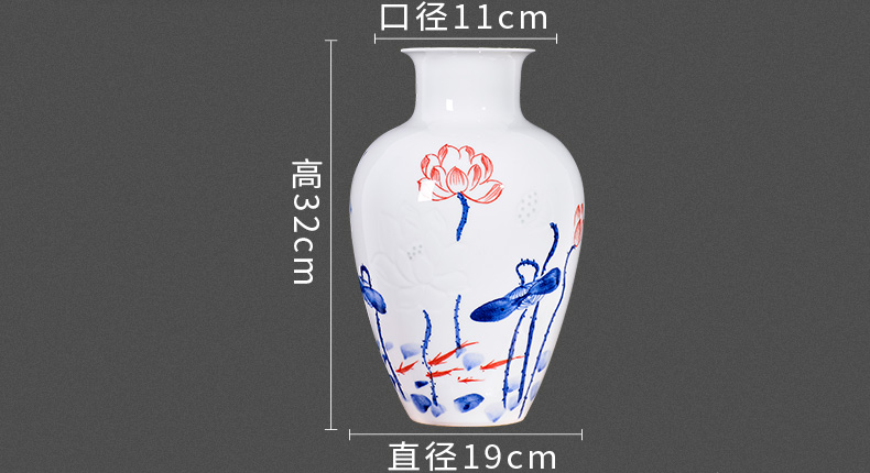 Hand knife clay master of jingdezhen ceramic vase household of Chinese style of sitting room porch rich ancient frame craft supplies