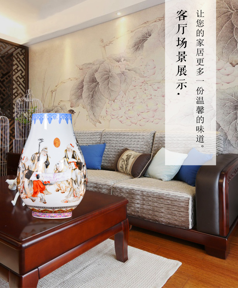 Jingdezhen ceramics powder enamel vase furnishing articles home Chinese flower arranging the sitting room porch wine TV ark, adornment