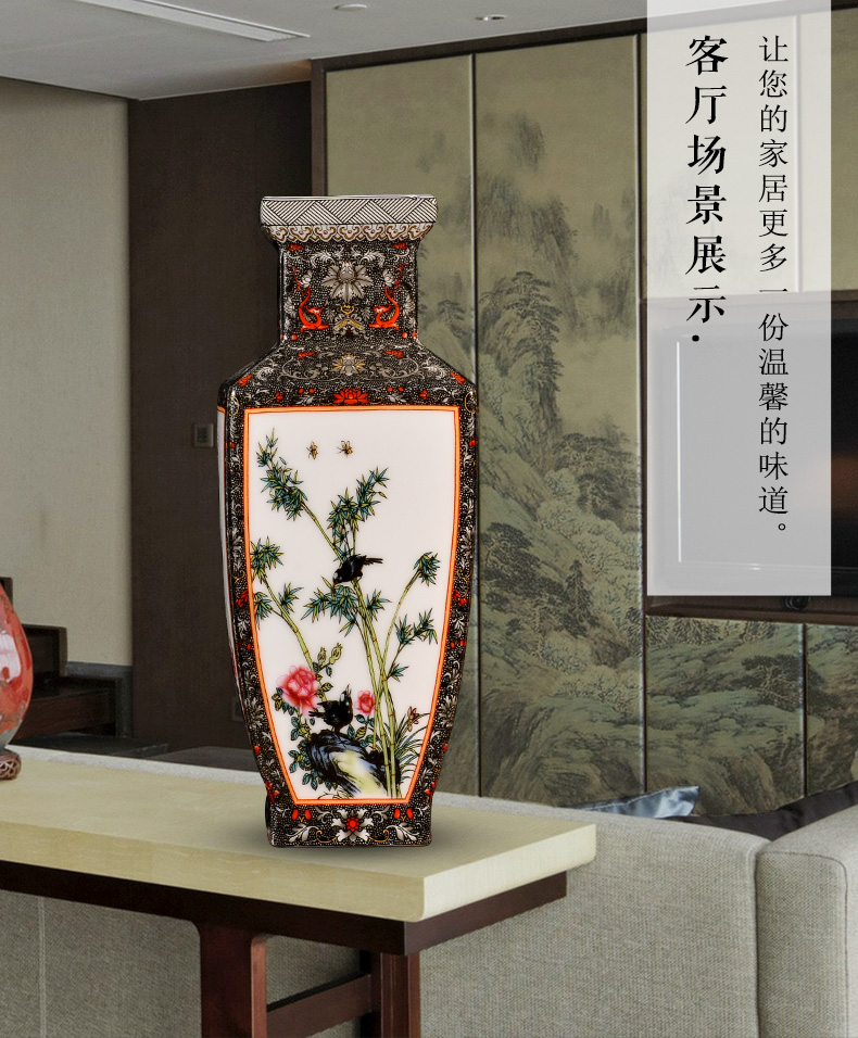 Jingdezhen enamel made pottery flower arrangement of the study of new Chinese style household porcelain vase, the sitting room porch decoration handicraft furnishing articles