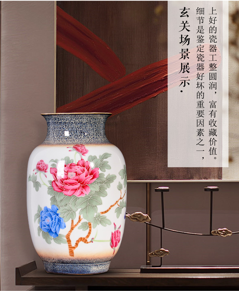 Jingdezhen ceramics up dried flower arranging flowers peony vases, study of new Chinese style porch sitting room adornment is placed