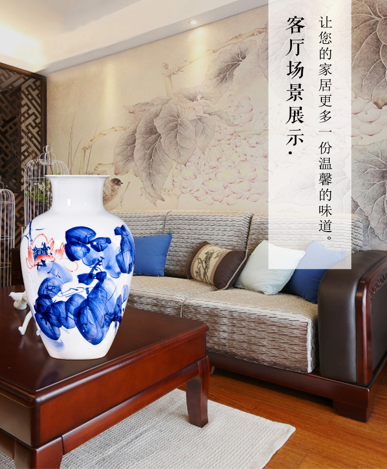 Jingdezhen ceramics by hand knife clay vase furnishing articles of TV ark, rich ancient frame of Chinese style household ornaments