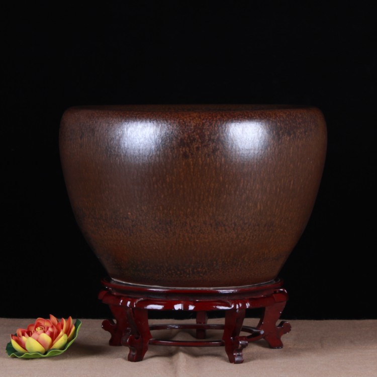 Ceramic aquarium home sitting room color glaze up lions ears size aquarium plant pot garden decoration