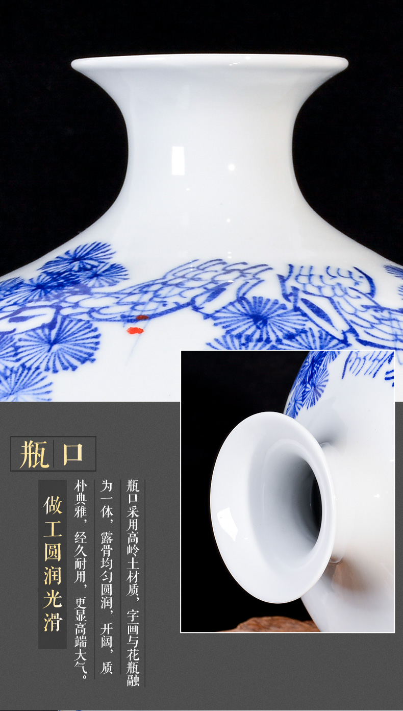 Jingdezhen ceramic hand - made lad merrily merrily vases, new Chinese style living room TV cabinet decoration handicraft furnishing articles