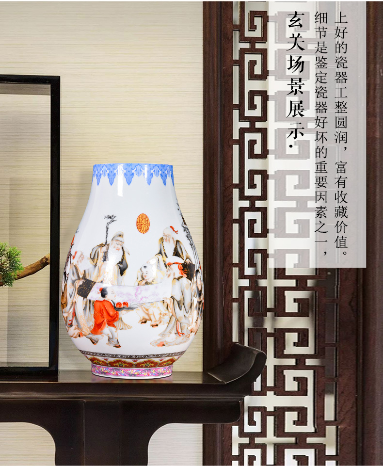 Jingdezhen ceramics powder enamel vase furnishing articles home Chinese flower arranging the sitting room porch wine TV ark, adornment