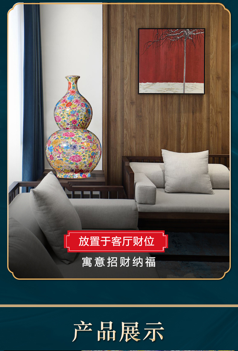 Jingdezhen ceramics archaize ears flower of large vases, Chinese style living room porch home furnishing articles