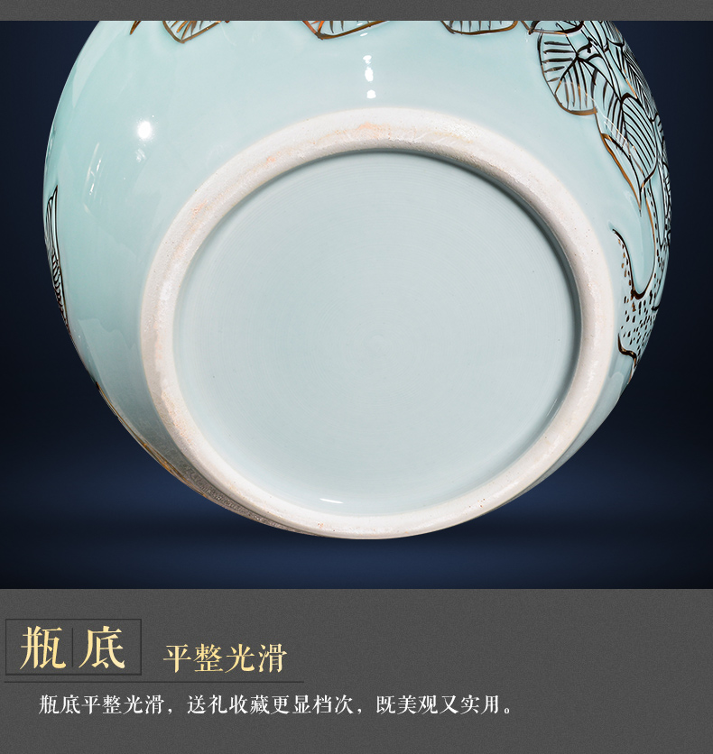 Jingdezhen ceramics hand - made of new Chinese style light see colour vase type pomegranate flower arranging office sitting room key-2 luxury furnishing articles