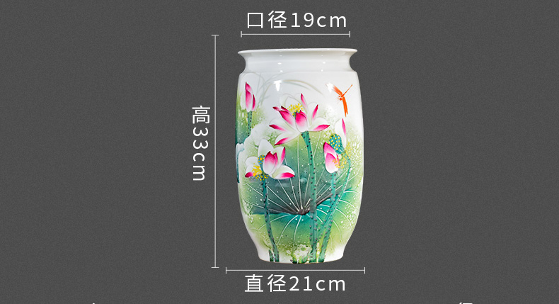 Jingdezhen ceramics vase furnishing articles sitting room hand lotus flower arranging flower implement new Chinese porcelain decorative arts and crafts