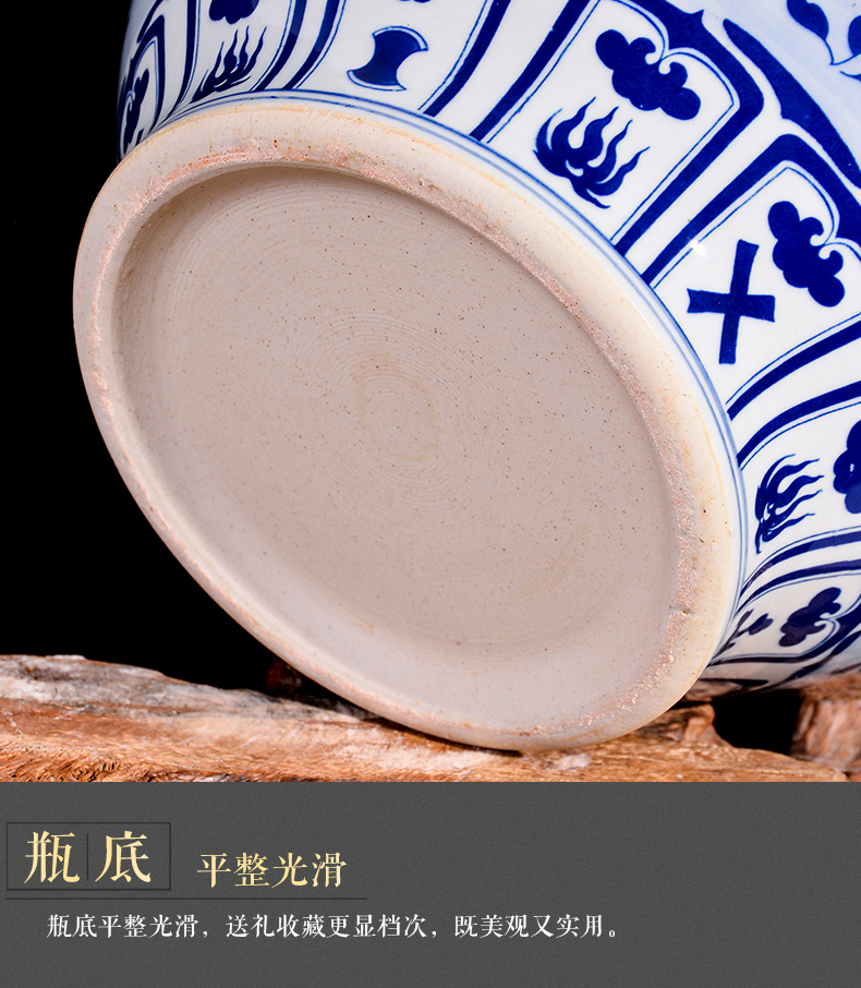 Jingdezhen ceramic vases, antique hand - made porcelain guiguzi down the mountain flower arrangement sitting room adornment of Chinese style household furnishing articles