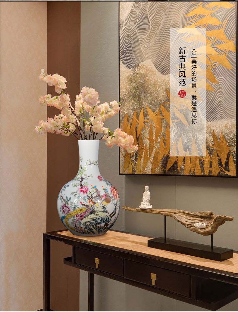 Jingdezhen ceramic vases, flower arrangement sitting room porch decoration of Chinese style household TV ark, China antique bottles